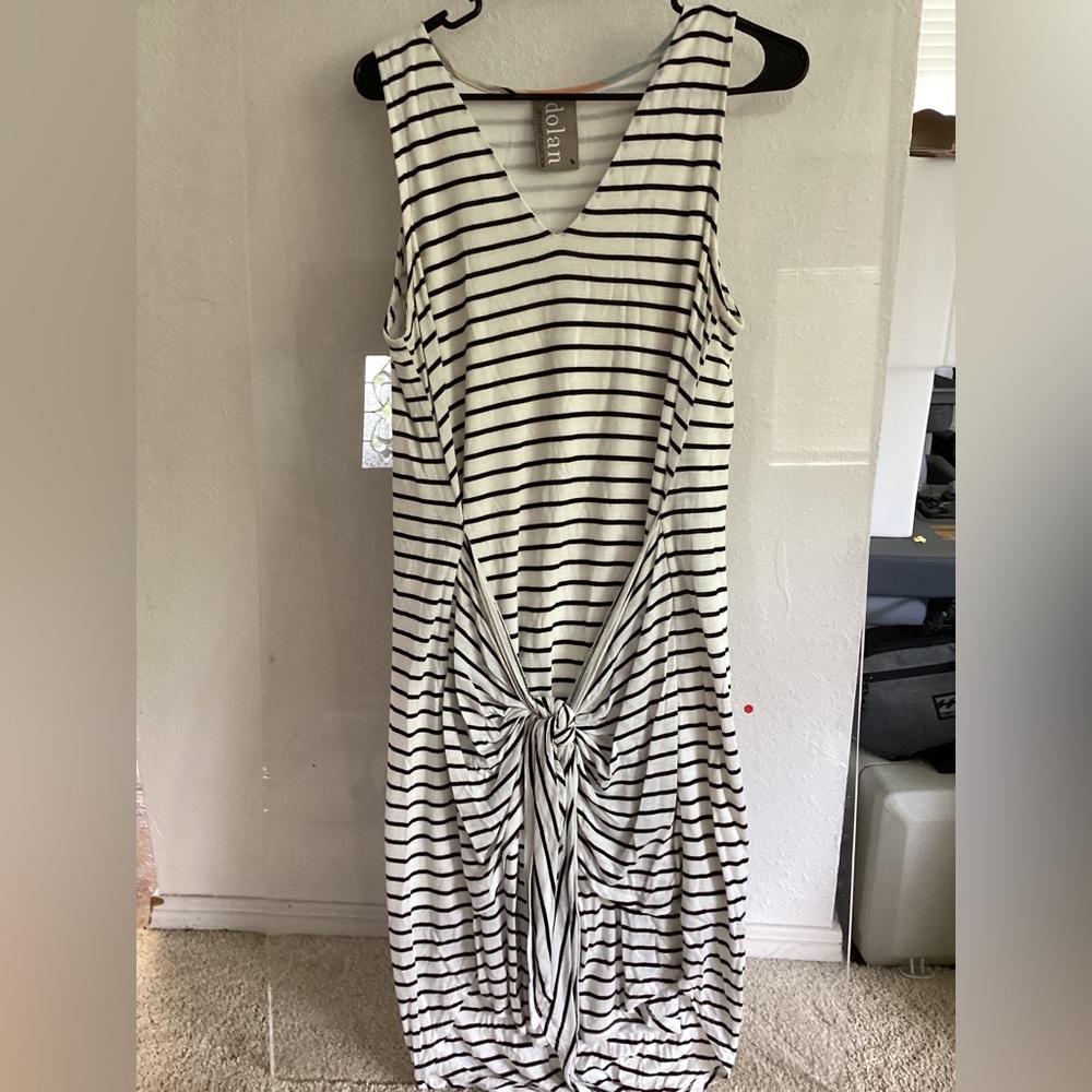 Womens striped tie front dress